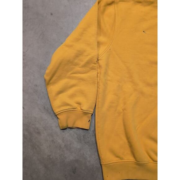 VTG Nike Center Swoosh Mens XXL Yellow Pullover Stained Gray Bar Tag - Picture 2 of 10